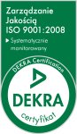 Certyfikat ISO 9001:2008 wydany przez DEKRA Certification